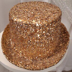 Vintage Gold Glitter Tophat- From Las Vegas Showgirl Collection